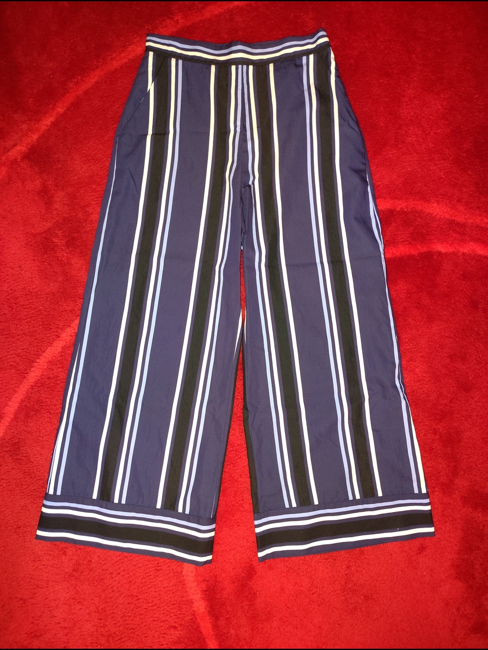 Pearl By Lela Rose Lynn Sz 2 Striped Wide-Leg Pants